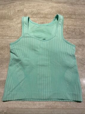 Lululemon Ebb to Street Rib Map Cropped Tank Top Wild Mint / Ice Green Size 2